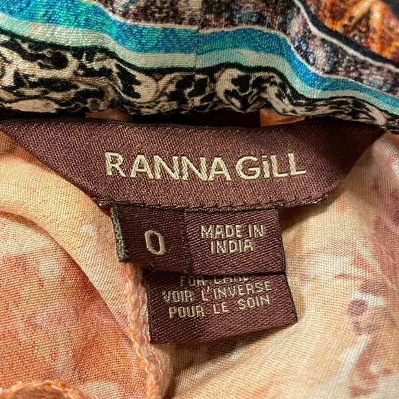 RANNA GILL by ANTHROPOLOGIE Samaire Wide Leg Pants in Blue Motif - Picture 8 of 10